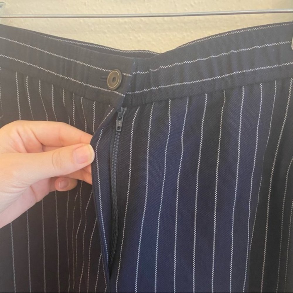 Eileen Fisher NEW Woven Striped Wide Leg Crop Pant - Picture 4 of 9